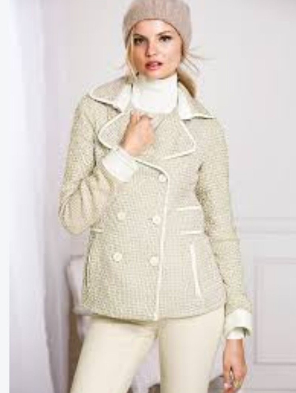 Y2K Victorias Secret Tweed Metallic Pea Coat